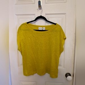 Rachel Zoe Linen Crop Top Chartreuse Green Women's Size Medium